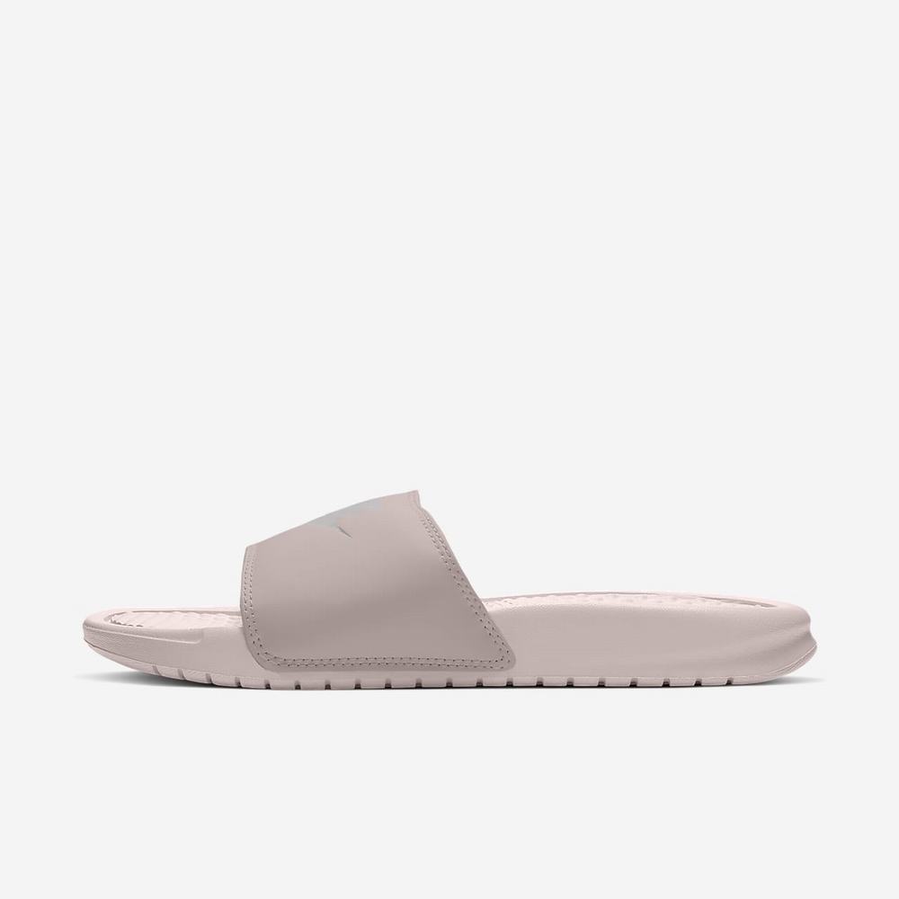 Claquette Nike Benassi JDI Rose 0719-538 Particle Rose/Particle Rose/Metallic Silver Femme | MQR-83347914